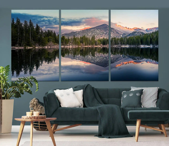 Bear Lake and the Rocky Mountain National Park into your home with this high-quality giclee canvas print.