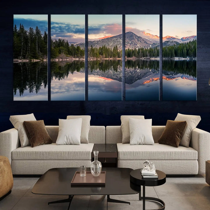 Bear Lake and the Rocky Mountain National Park into your home with this high-quality giclee canvas print.