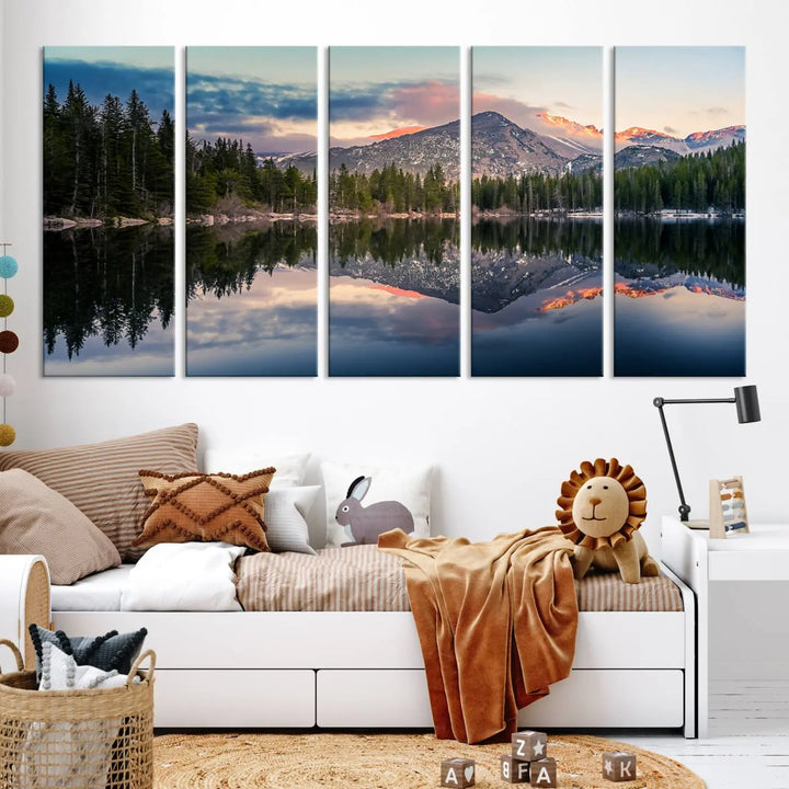 Bear Lake and the Rocky Mountain National Park into your home with this high-quality giclee canvas print.