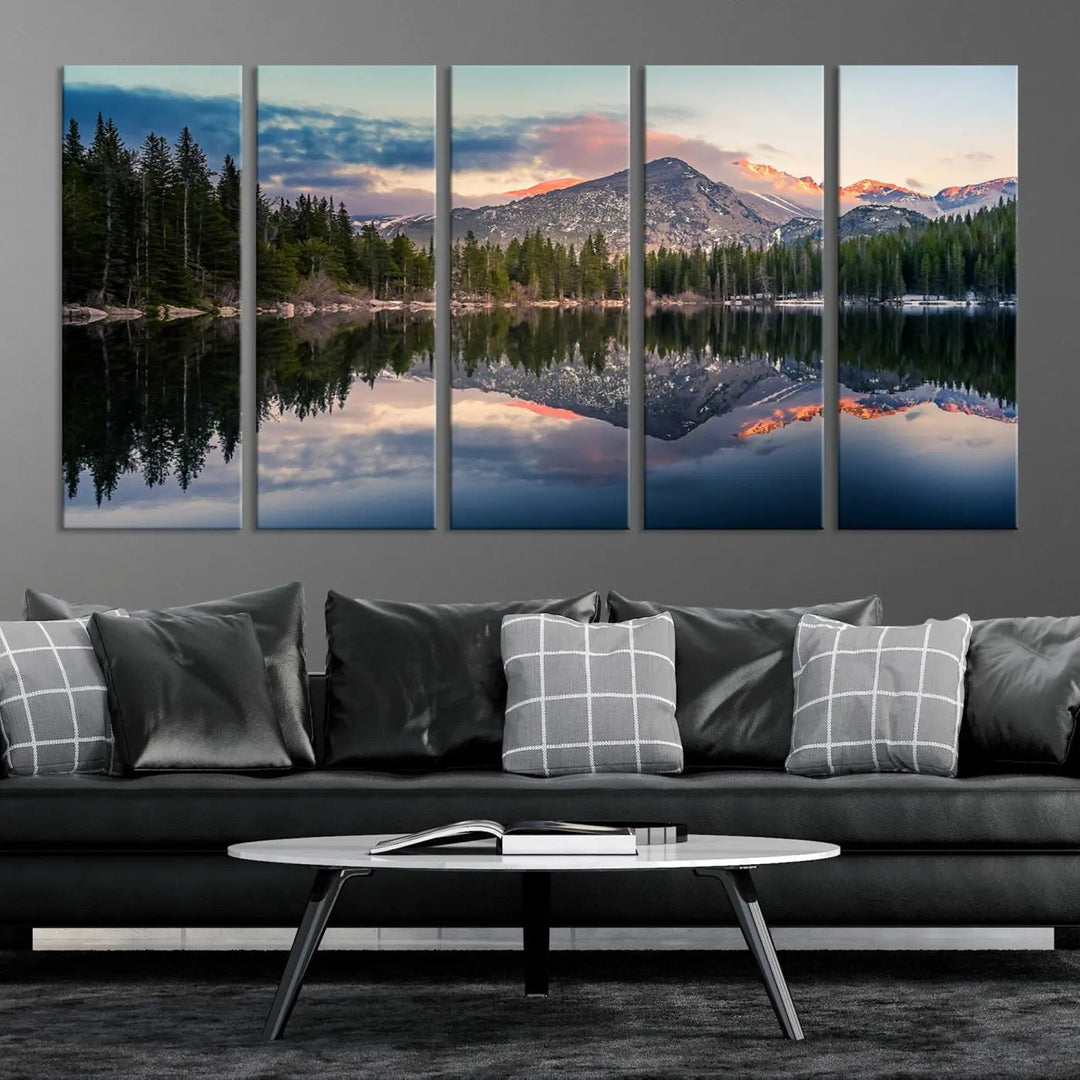 Bear Lake and the Rocky Mountain National Park into your home with this high-quality giclee canvas print.