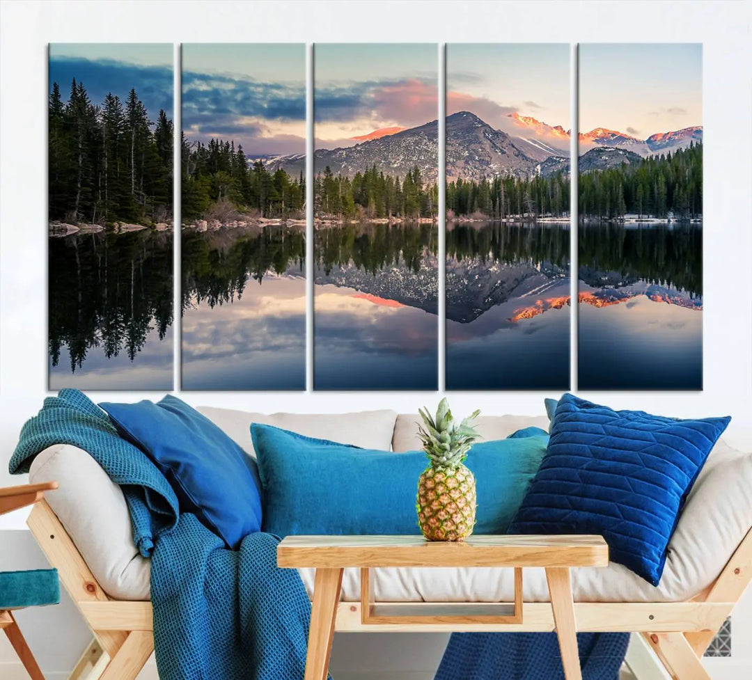 Bear Lake and the Rocky Mountain National Park into your home with this high-quality giclee canvas print.