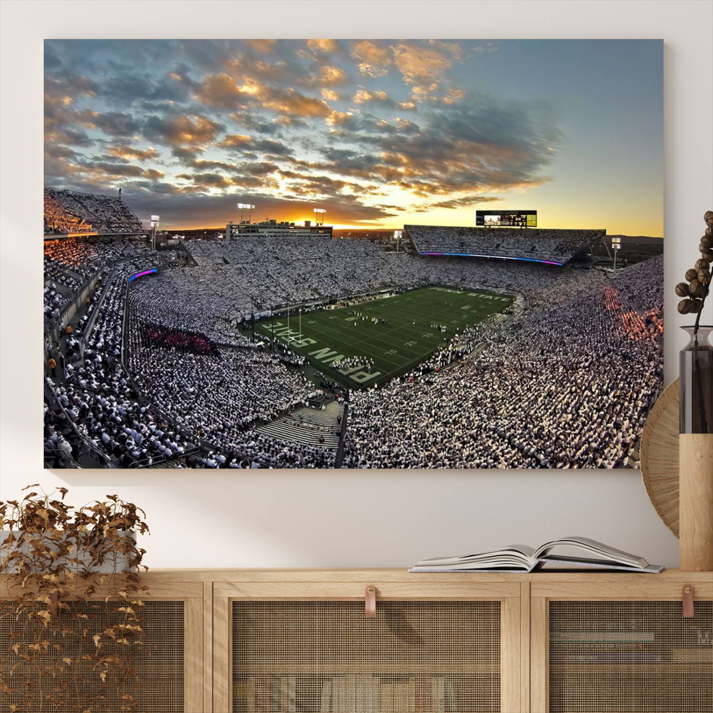 Beaver Stadium Wall Art - Penn State Stadium Wall Art | Penn Nittany Lions Football Match for Sport Room Decor