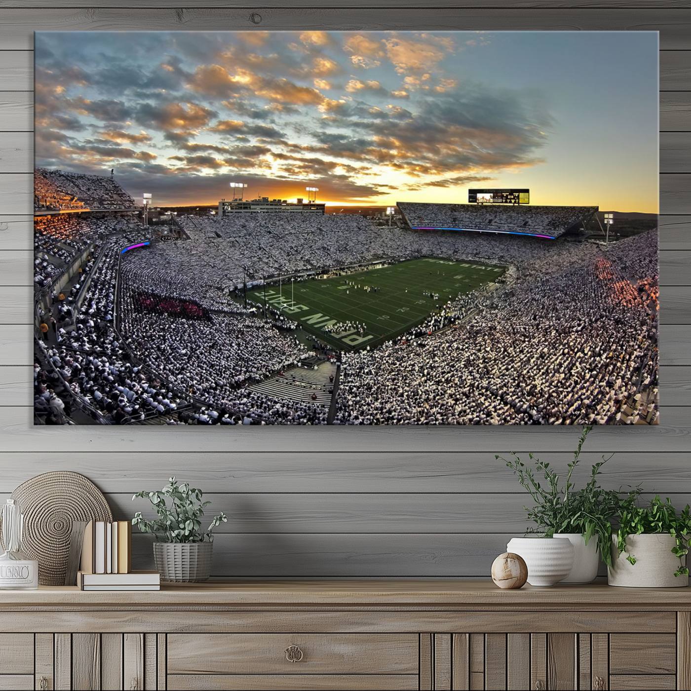 Beaver Stadium Wall Art - Penn State Stadium Wall Art | Penn Nittany Lions Football Match for Sport Room Decor