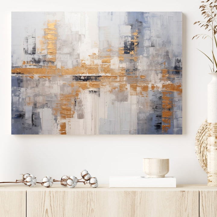 Beige Modern Large Abstract Wall Art, Beige Modern Wall Art Canvas Print
