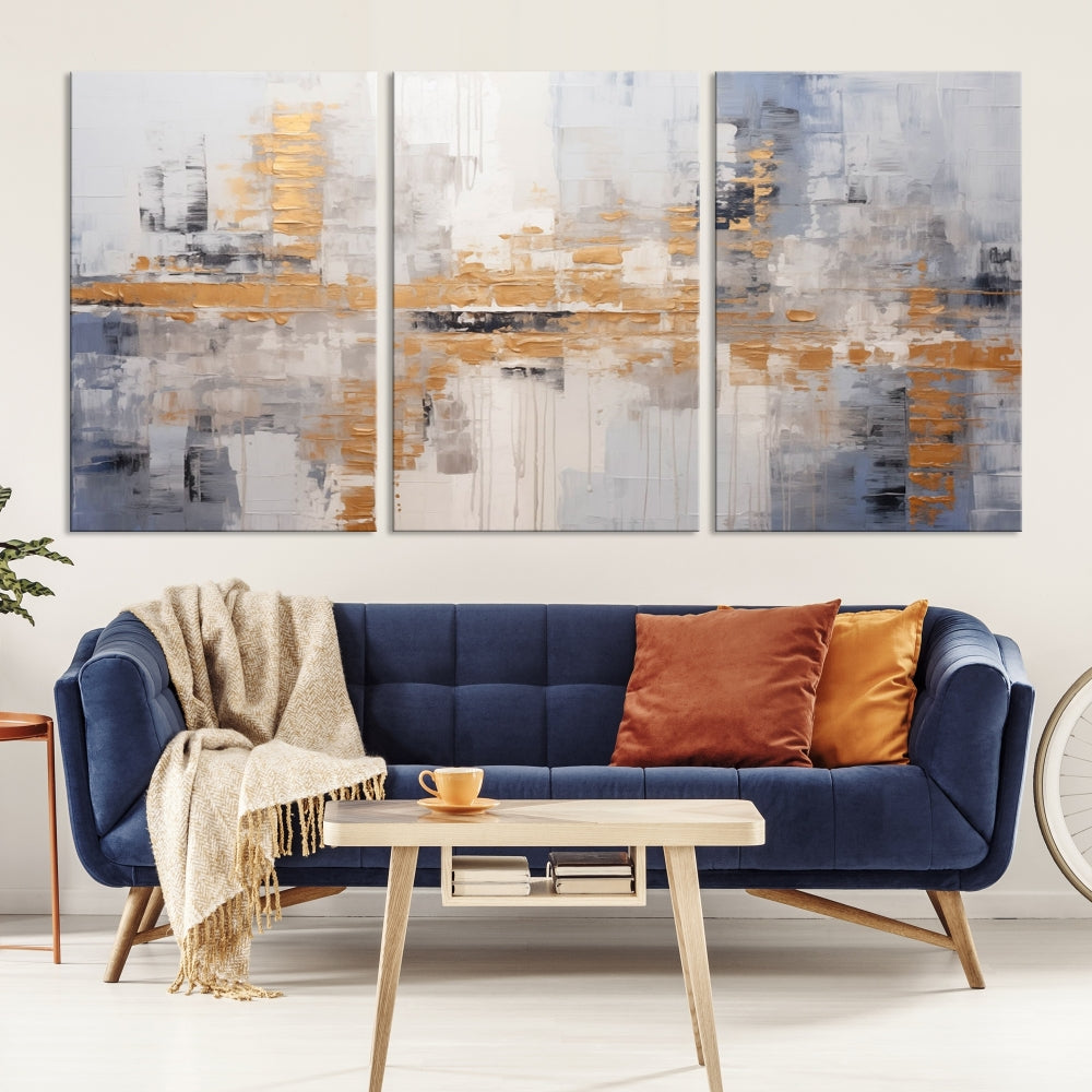 Beige Modern Large Abstract Wall Art, Beige Modern Wall Art Canvas Print