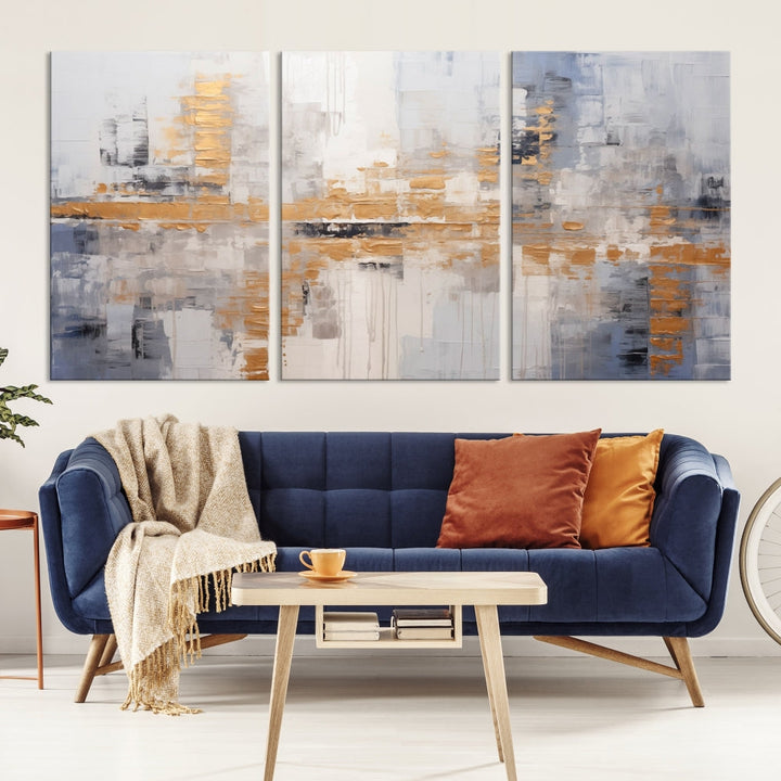 Beige Modern Large Abstract Wall Art, Beige Modern Wall Art Canvas Print