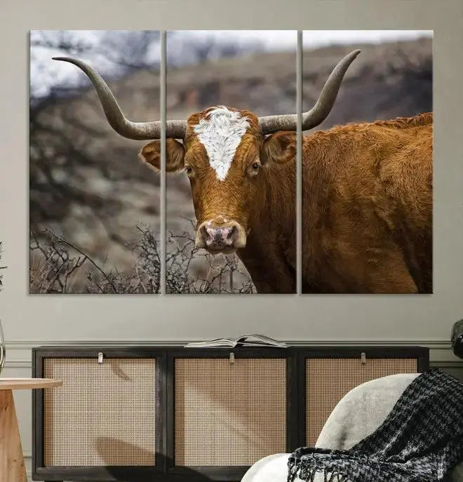 Big Cow Animal Wall Art Canvas Print 