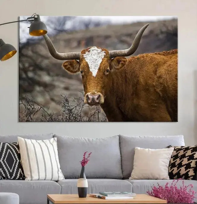 Big Cow Animal Wall Art Canvas Print 