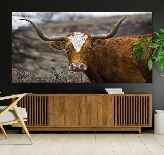 Big Cow Animal Wall Art Canvas Print 