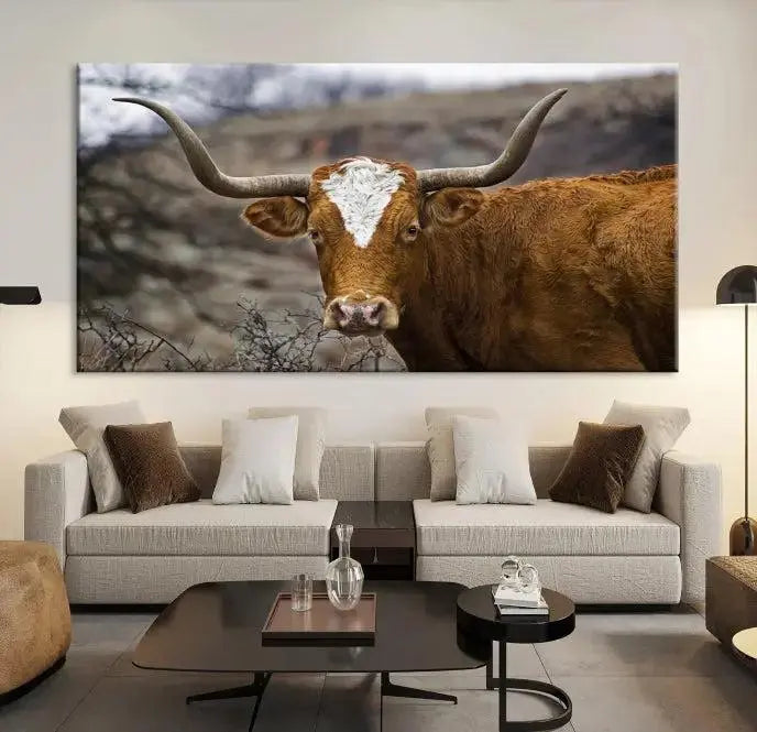 Big Cow Animal Wall Art Canvas Print 