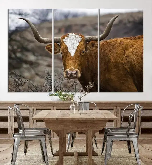 Big Cow Animal Wall Art Canvas Print 