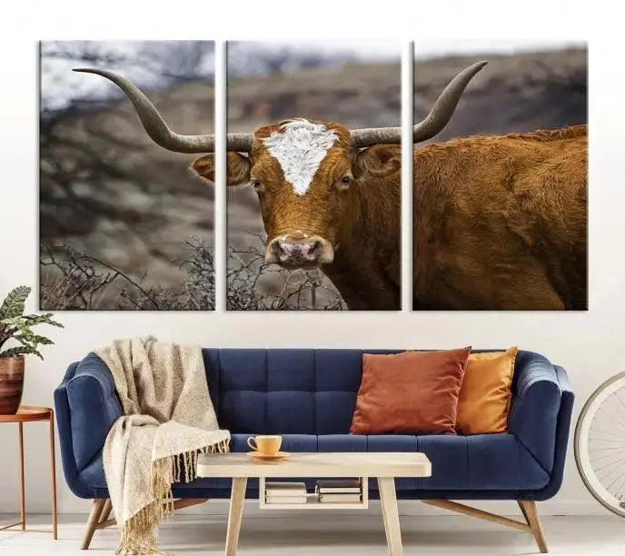 Big Cow Animal Wall Art Canvas Print 