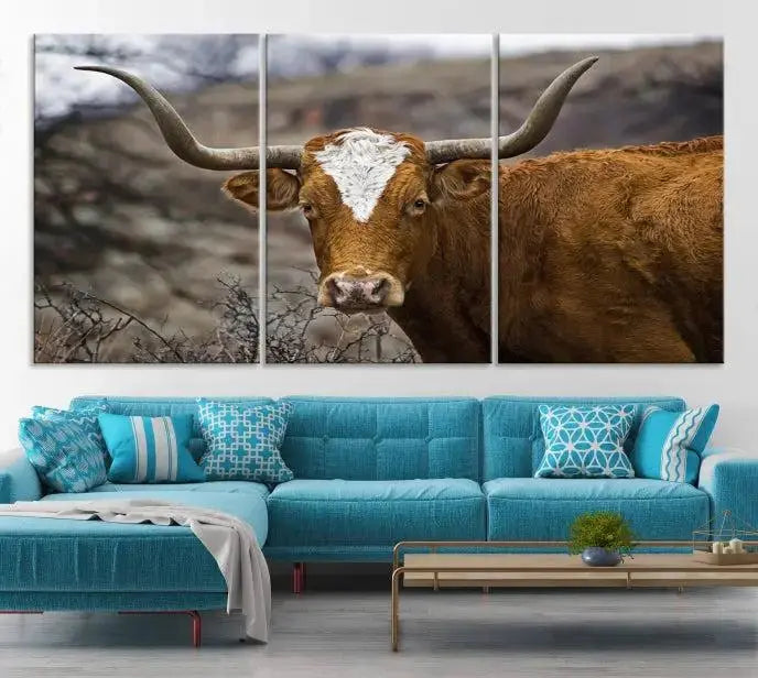 Big Cow Animal Wall Art Canvas Print 