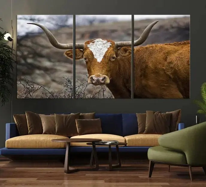 Big Cow Animal Wall Art Canvas Print 