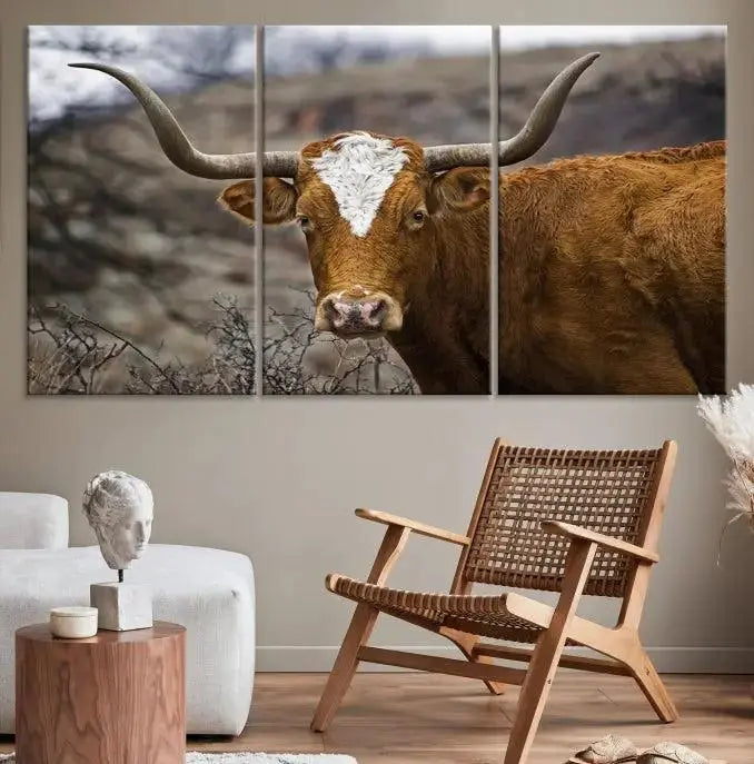 Big Cow Animal Wall Art Canvas Print 