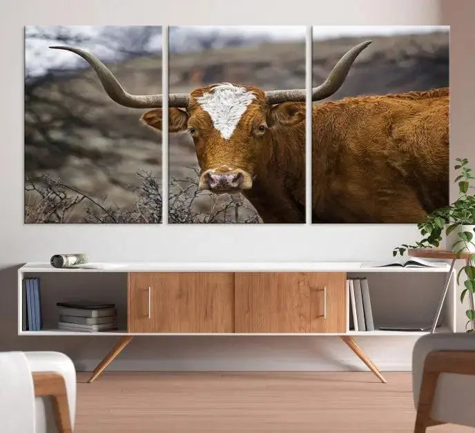 Big Cow Animal Wall Art Canvas Print 