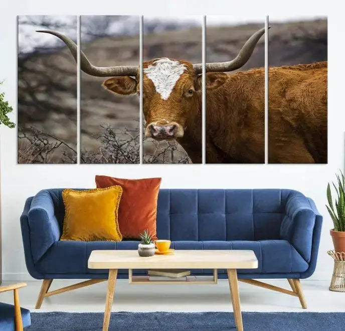 Big Cow Animal Wall Art Canvas Print 