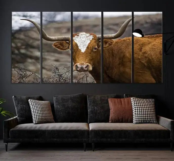 Big Cow Animal Wall Art Canvas Print 