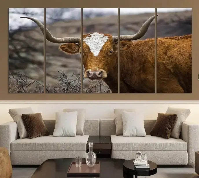 Big Cow Animal Wall Art Canvas Print 