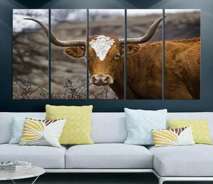 Big Cow Animal Wall Art Canvas Print 