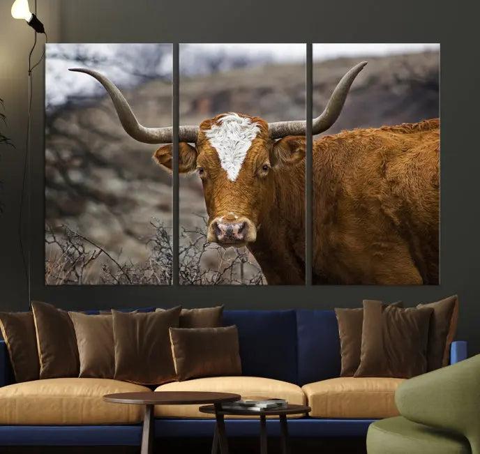 Big Cow Animal Wall Art Canvas Print 