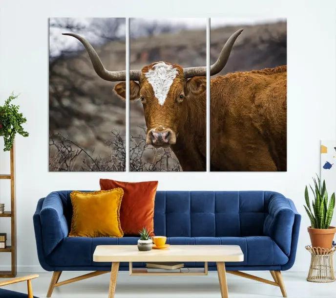 Big Cow Animal Wall Art Canvas Print 