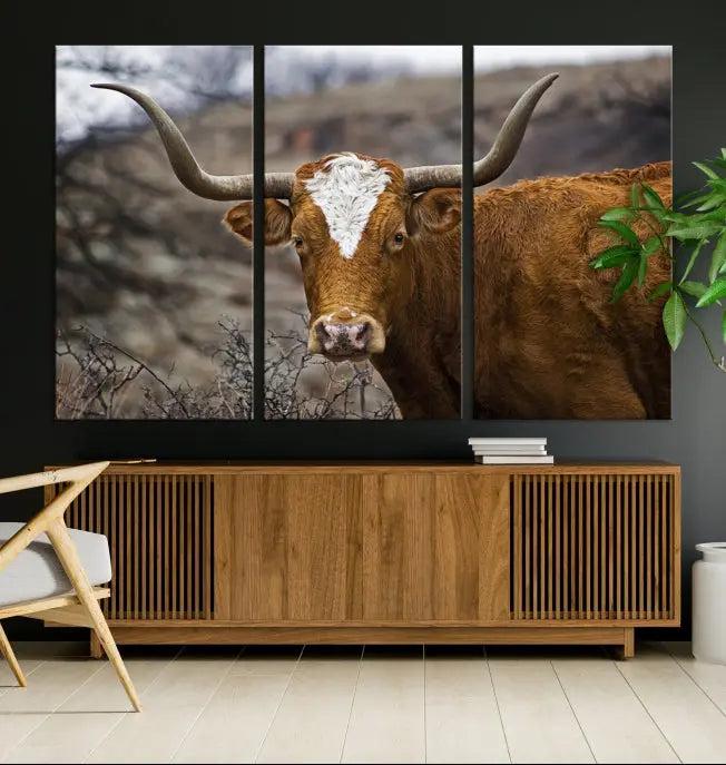 Big Cow Animal Wall Art Canvas Print 