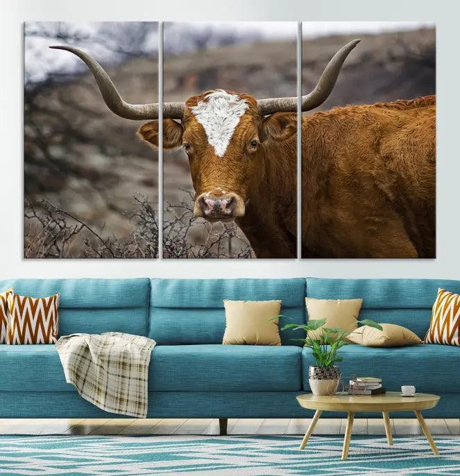 Big Cow Animal Wall Art Canvas Print 