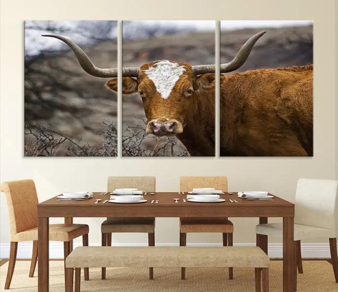 Big Cow Animal Wall Art Canvas Print 