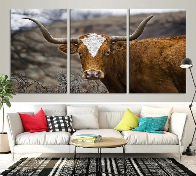 Big Cow Animal Wall Art Canvas Print 