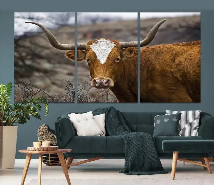 Big Cow Animal Wall Art Canvas Print 