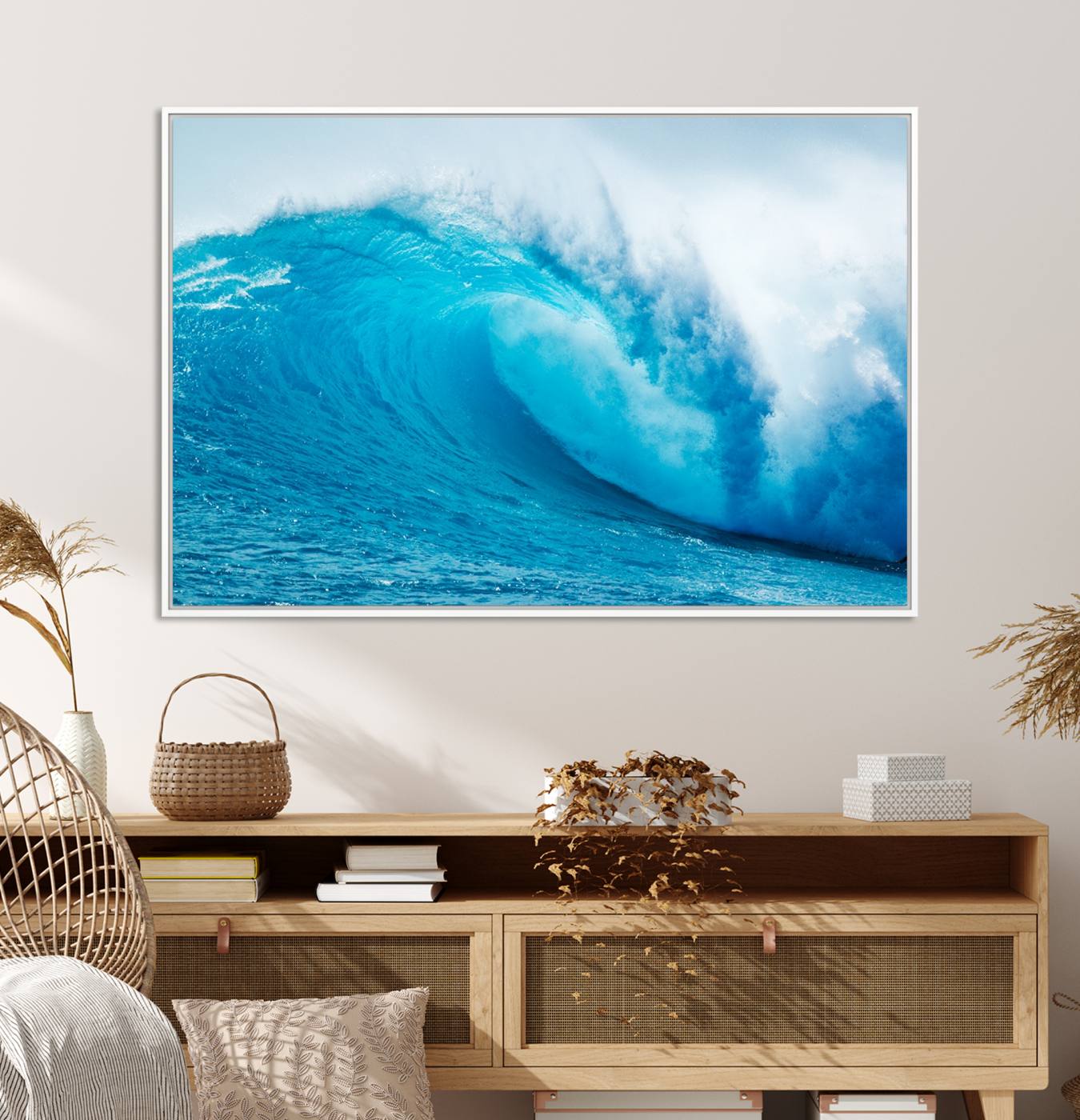 13117-MGV-CV-36X24-Big Ocean Surfing Wave Wall Art Canvas Print