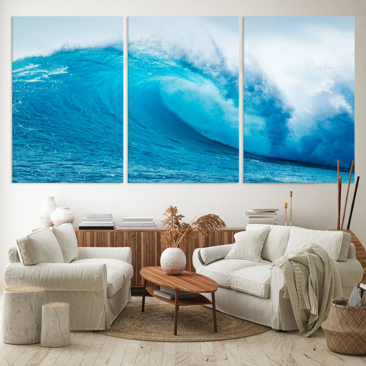 13117-MGV-CV-36X24-Big Ocean Surfing Wave Wall Art Canvas Print