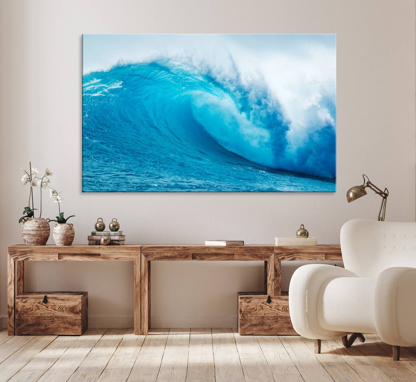 13117-MGV-CV-36X24-Big Ocean Surfing Wave Wall Art Canvas Print