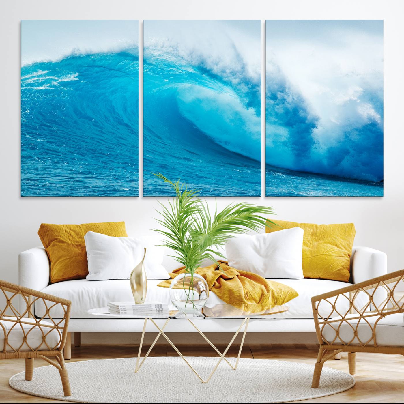 13117-MGV-CV-36X24-Big Ocean Surfing Wave Wall Art Canvas Print