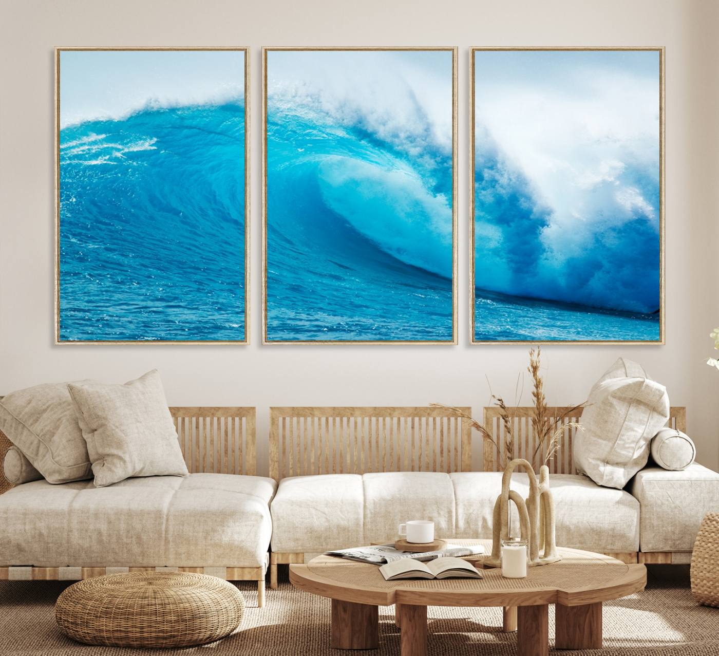 13117-MGV-CV-36X24-Big Ocean Surfing Wave Wall Art Canvas Print