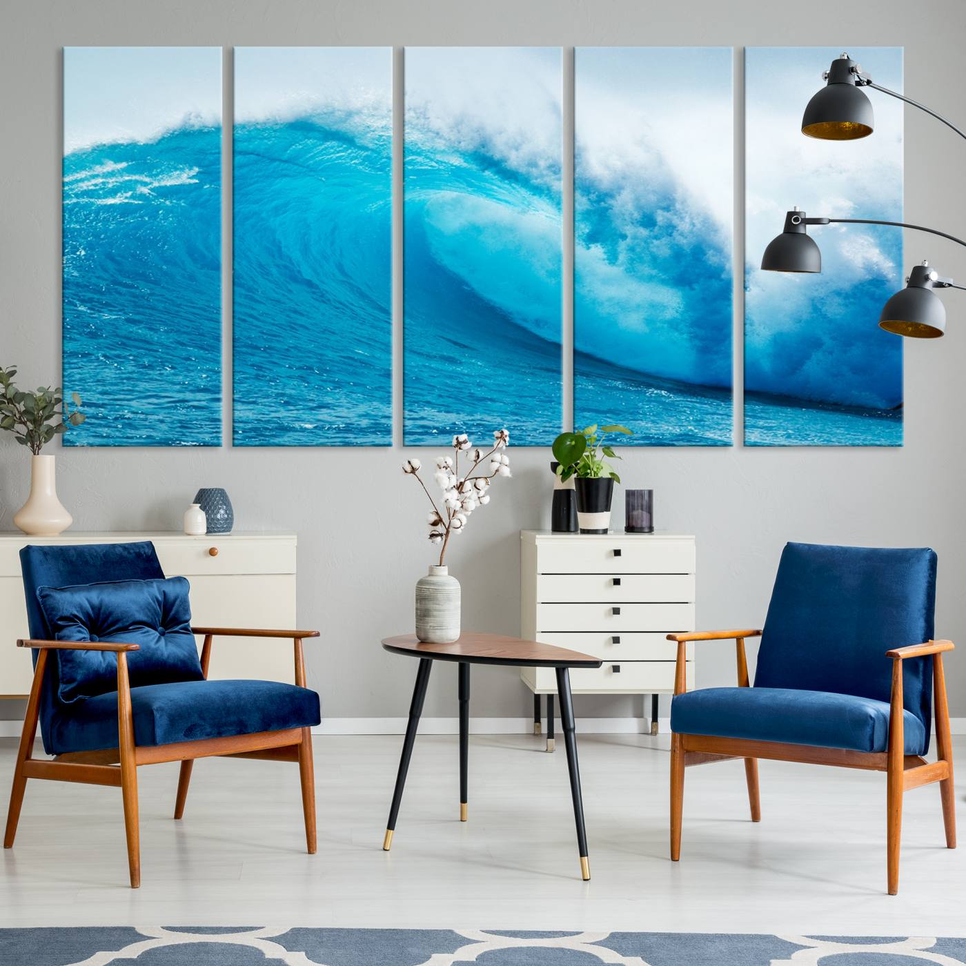 13117-MGV-CV-36X24-Big Ocean Surfing Wave Wall Art Canvas Print