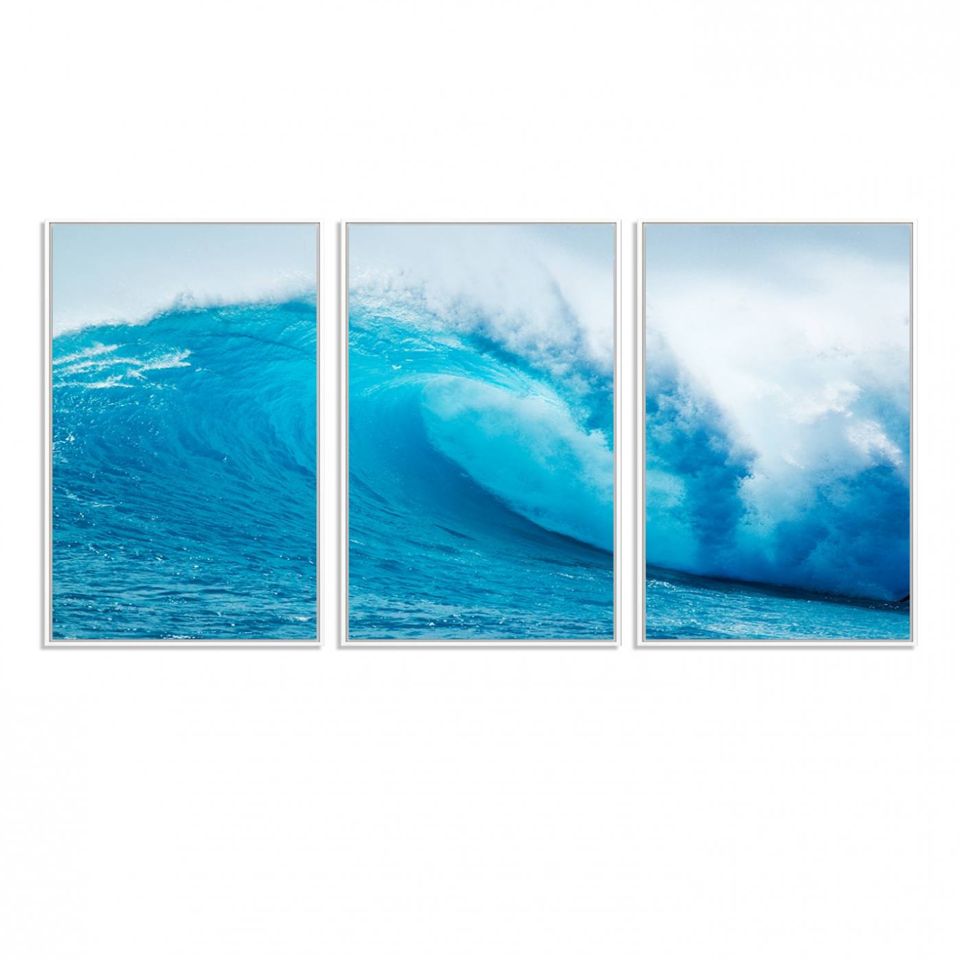13117-MGV-FC-60X30-3P_White-Big Ocean Surfing Wave Wall Art Canvas Print