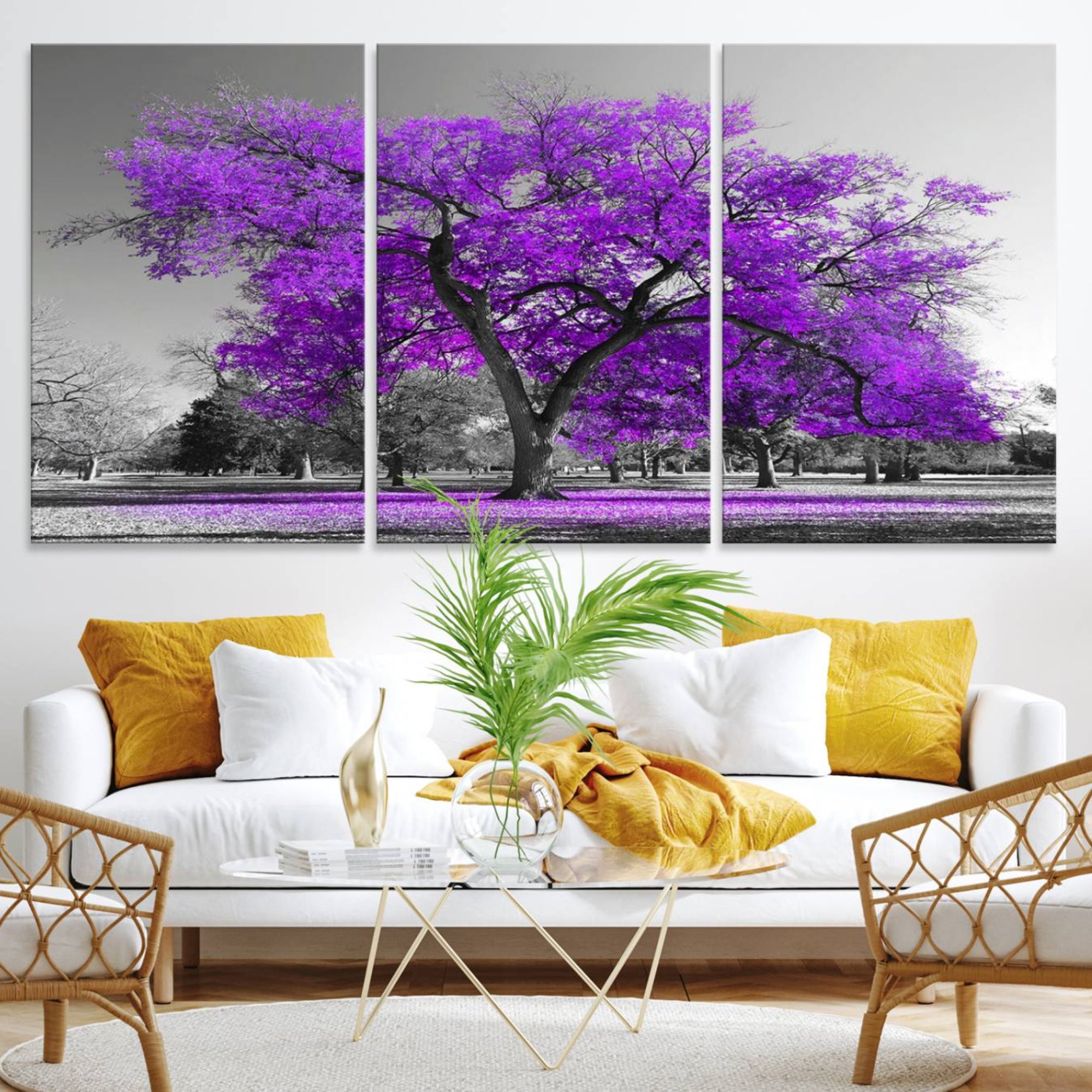 52897-MGV-CV-36X24-Big Purple Tree Wall Art Canvas Print