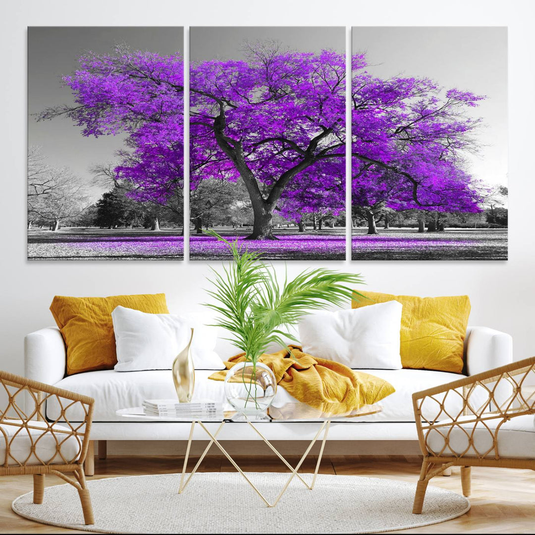 Big Purple Tree Wall Art Canvas Print
