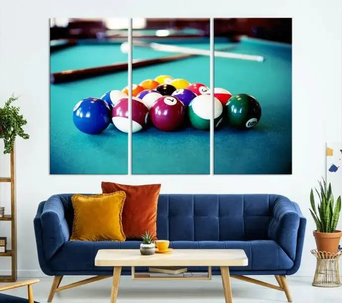 Billiard Balls Wall Art Canvas Print 