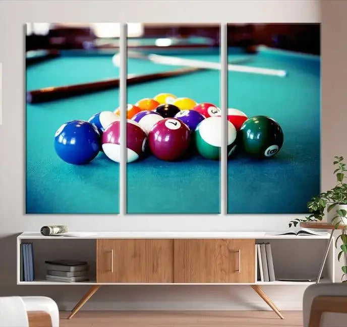 Billiard Balls Wall Art Canvas Print 