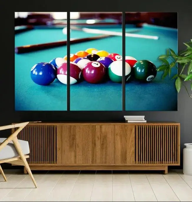 Billiard Balls Wall Art Canvas Print 