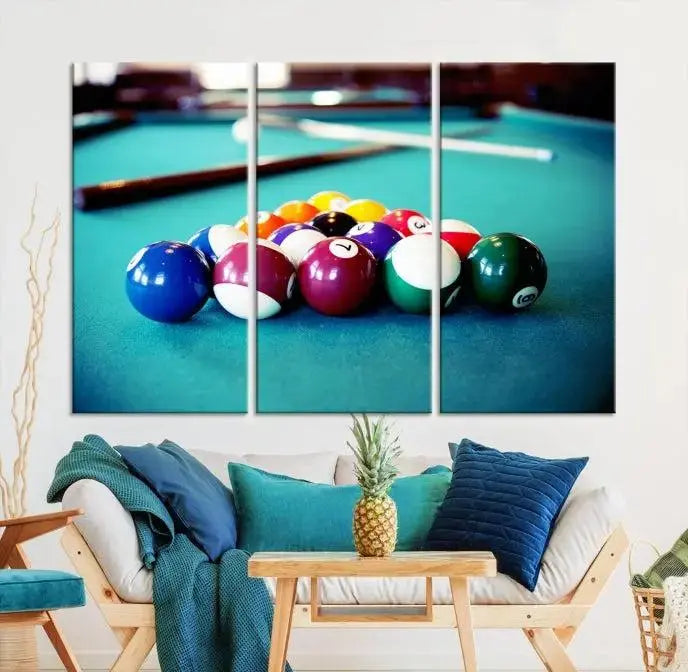 Billiard Balls Wall Art Canvas Print 