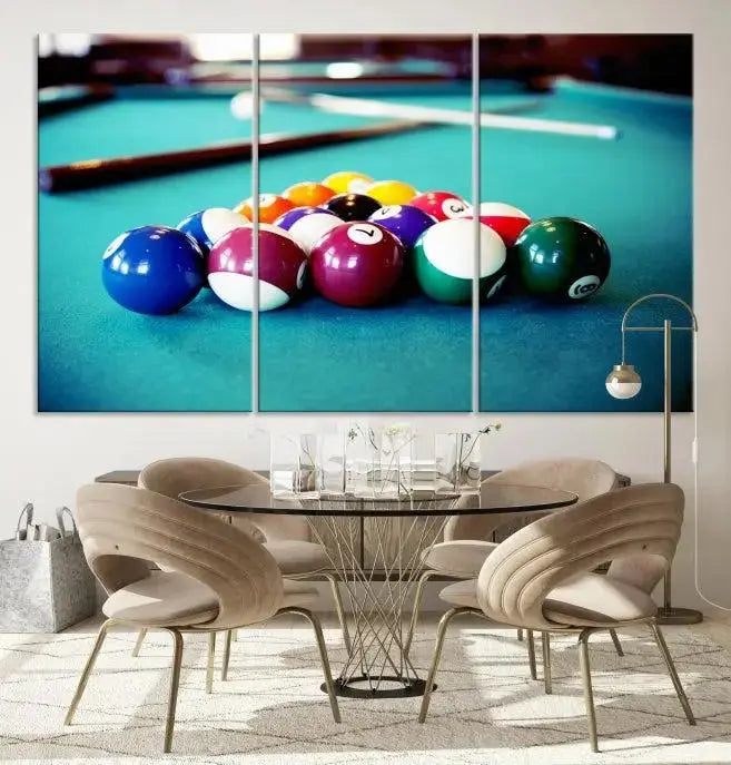 Billiard Balls Wall Art Canvas Print 