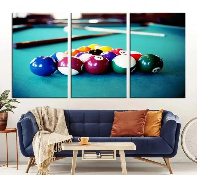 Billiard Balls Wall Art Canvas Print 