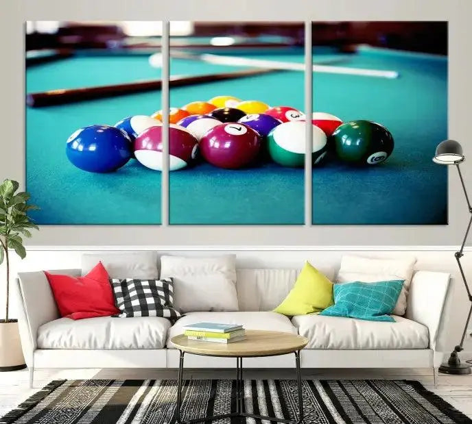 Billiard Balls Wall Art Canvas Print 