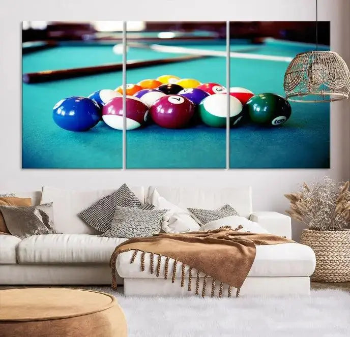 Billiard Balls Wall Art Canvas Print 