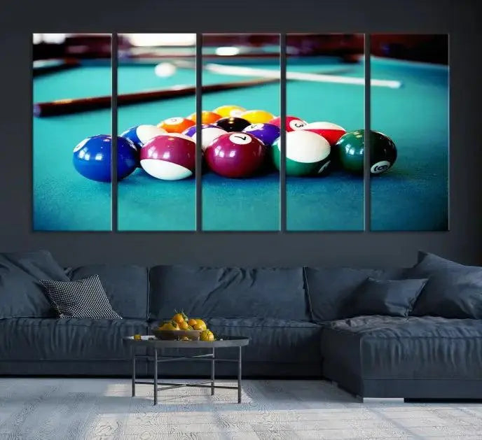 Billiard Balls Wall Art Canvas Print 