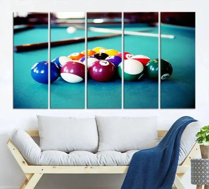 Billiard Balls Wall Art Canvas Print 